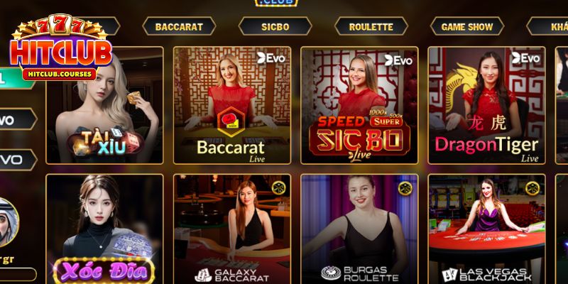 Giới thiệu các trò chơi hấp dẫn có tại sảnh Casino HitClub